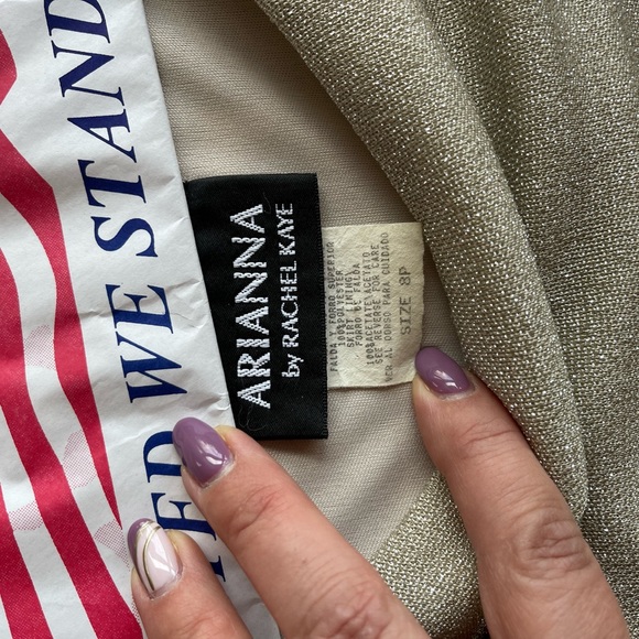 Arianna by Rachel Kaye Golden Glitter Gown - Picture 3 of 4